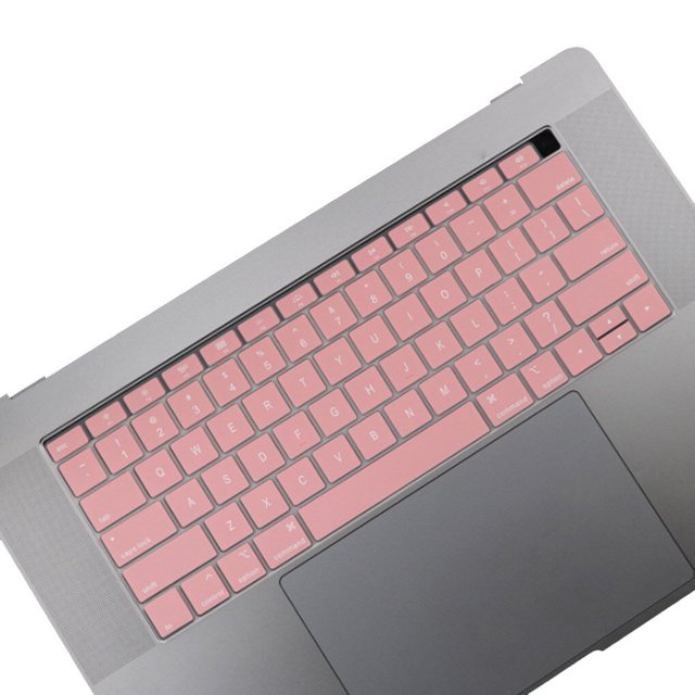 pitrice Keyboard Cover Laptop Waterproof Dustproof Keyboard Silicone Film Replacement for Macbook Air, Half-transparent, Pink