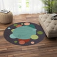 thumbnail image 2 of Teppich Homes Round Wool Rug 8x8 - Geometric Pattern Tufted Carpet for Hallway And Living Room Area, 2 of 7
