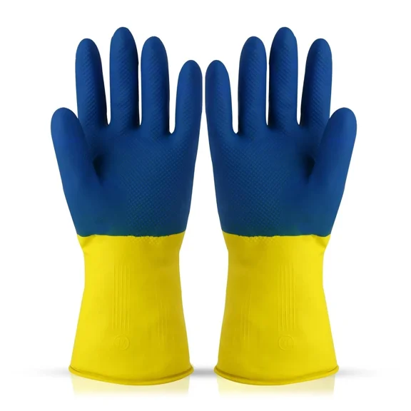 Rubber Hand Gloves for Dishwashing Gardening Kitchen Cleaning 1 Pair