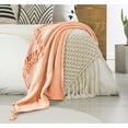 thumbnail image 5 of Ox Bay Peach Orange Cotton Throw, 60" x 50", 5 of 12