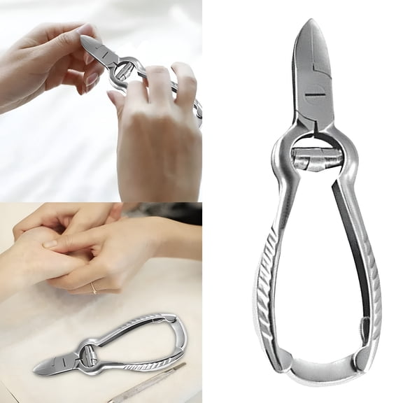 ACDANC Heavy Duty Toenail Clippers for Thick and Ingrown Nails, Stainless Steel Toe Nail Clipper, Podiatry Ingrown Toenail Tools (Silver)