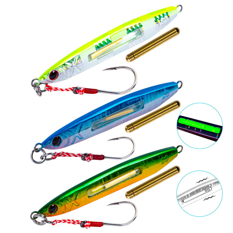 Goture Tuna Lures, Vertical Jigs Saltwater, Slow Pitch jigs, Glow