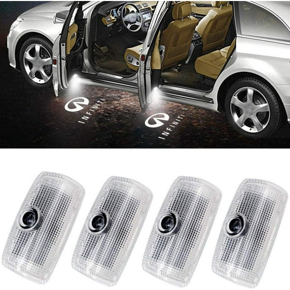 4Pcs LED Car Logo Lights Ghost Light Door Light Projector Welcome Accessories Emblem Lamp For FX G M EX QX Q60 Q70Compatible