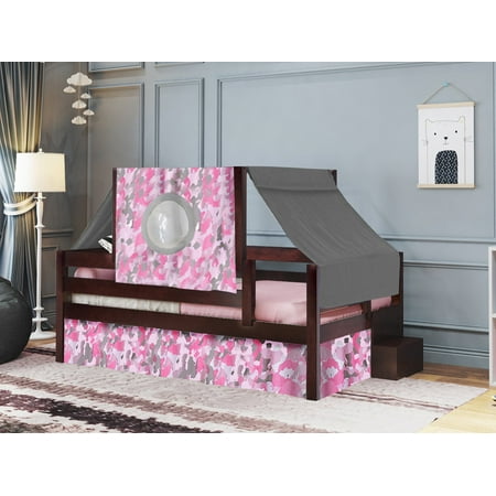 Jackpot Princess Twin Bed With Step Pink Camo Tent Curtains
