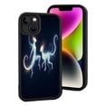 thumbnail image 2 of Ethereal Dragon Design iPhone 15 Case - Lightweight Yellowing Resistant Glowing Blue & Yellow Creatures on Dark Background, 2 of 6
