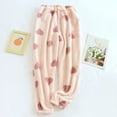 thumbnail image 2 of HUJlwoi Fleece Pajama Pants Women Fuzzy Cozy Print Elastic Waist Cinch Bottom Pj Bottoms with Pockets Shaggy Warm Winter Sleepwear, 2 of 7