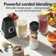 thumbnail image 3 of Go Sport Portable Blender For Smoothies With 20 Oz. Blend-In Personal Travel Jar, 600 Watt Motor And Stainless Steel Blades For Powerful Blending Performance, Black (51143G), 3 of 5
