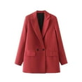 thumbnail image 1 of CEHVOM Blazer à Manches Longues pour Femmes, Mode Décontractée, Printemps Été, Couleur Unie, Liquidation, 1 of 3