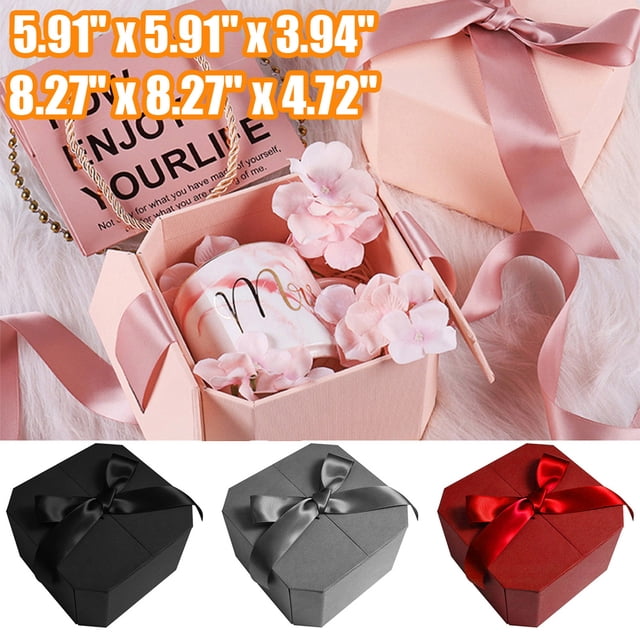 Neinkie Gift Boxes, Paper Gift Boxes with Lids for Wedding Present, Bridesmaid Proposal Gift, Graduation, Holiday, Birthday Party Favor, Engagements and Christmas