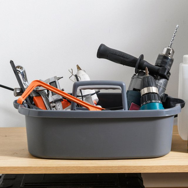 Tote Organizador de Almacenamiento Multiusos Caja de Almacenamiento de Gran Capacidad de Tote para Armario de Cocina Dormito Gris Macarena Bolso para carrito de ducha