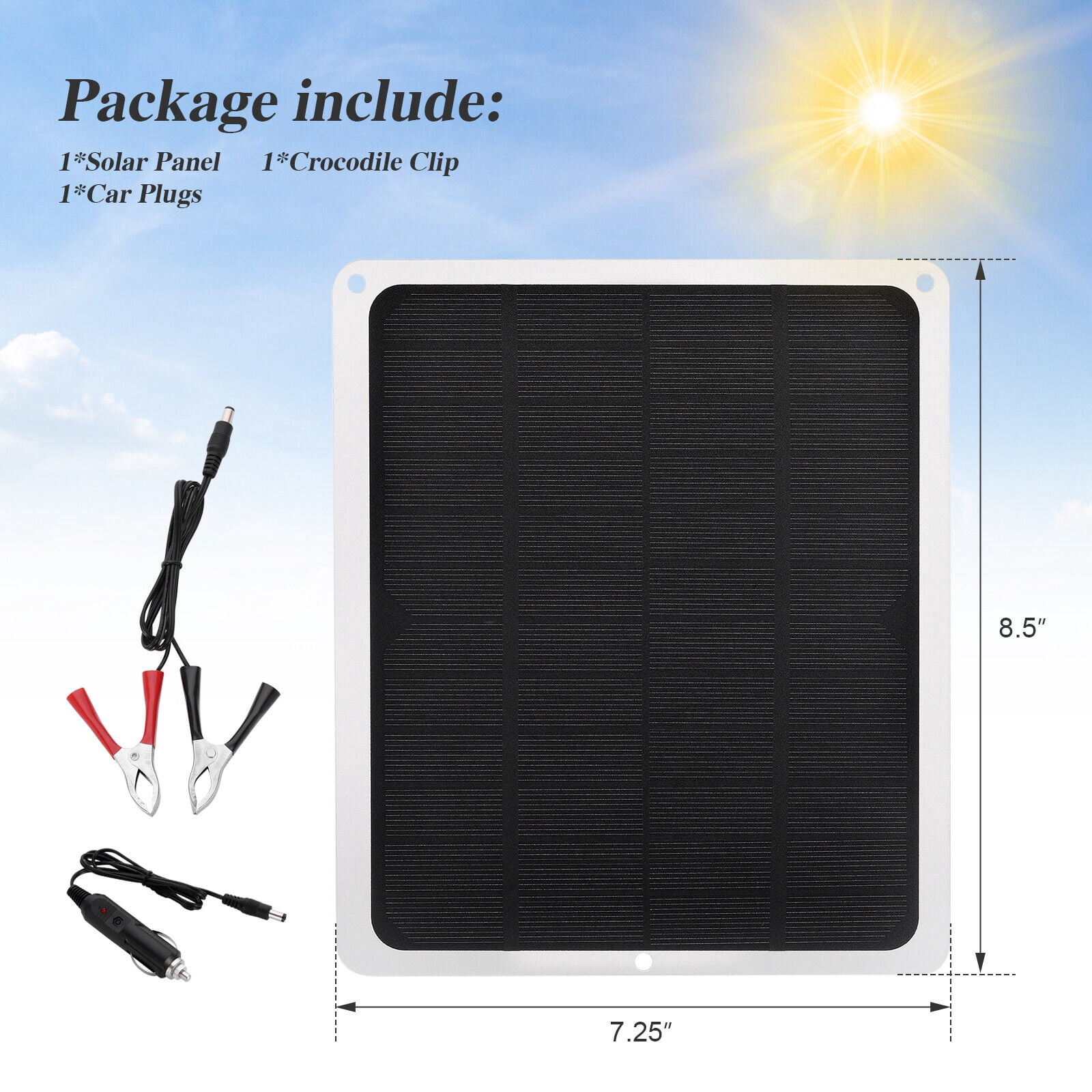 Lohoms 22W Solar Panel Kit 12V Trickle Charger Battery Charger Maintainer Boat RV Car