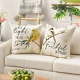 thumbnail image 4 of Be Joyful in Hope Bluebird Goldfinch Chickadee Throw Pillow Covers, 18 x 18 Inch Seasonal Spring Summer Cushion Case Decoration for Sofa Couch Set of 4, 4 of 6