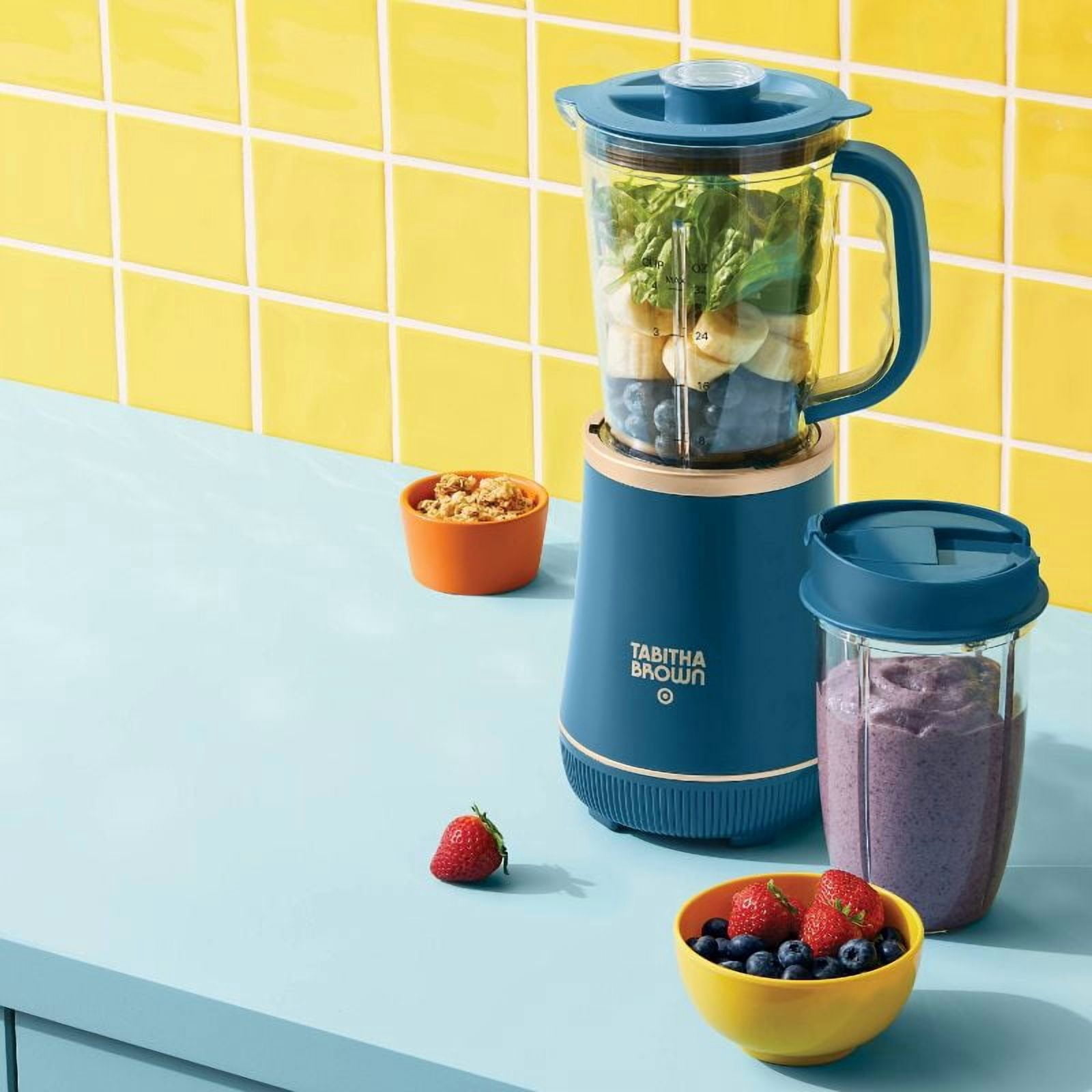 with Travel Cup - Tabitha Brown : Teal, Stainless Steel Blades, 700W, Dishwasher-Safe