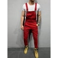thumbnail image 4 of Men Denim Bib Overalls Slim Casual Jumpsuit Jeans Suspender Pockets Pants Playsuit, 4 of 4