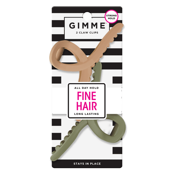 Gimme Loop Claw Clip For Fine Hair, Black Blonde, 2 Count