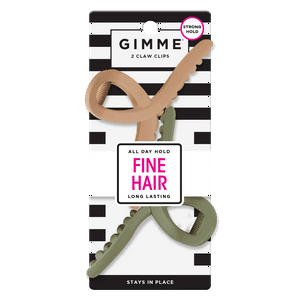 Fine Hair Claw Clips, Black & Blonde, 2-Pack
