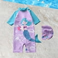 thumbnail image 2 of lnmuld Kids Swimsuits Sun Swimwear Rash Guard Surf Suit for Toddler Beach Pool Color:Light Purple1,Size:4-5 Years, 2 of 4