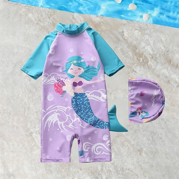 RTKFRFLM Baby Girls One Piece Swimsuit Surf Rash Guard Sun Protective Swimwear for Toddler Beach Pool