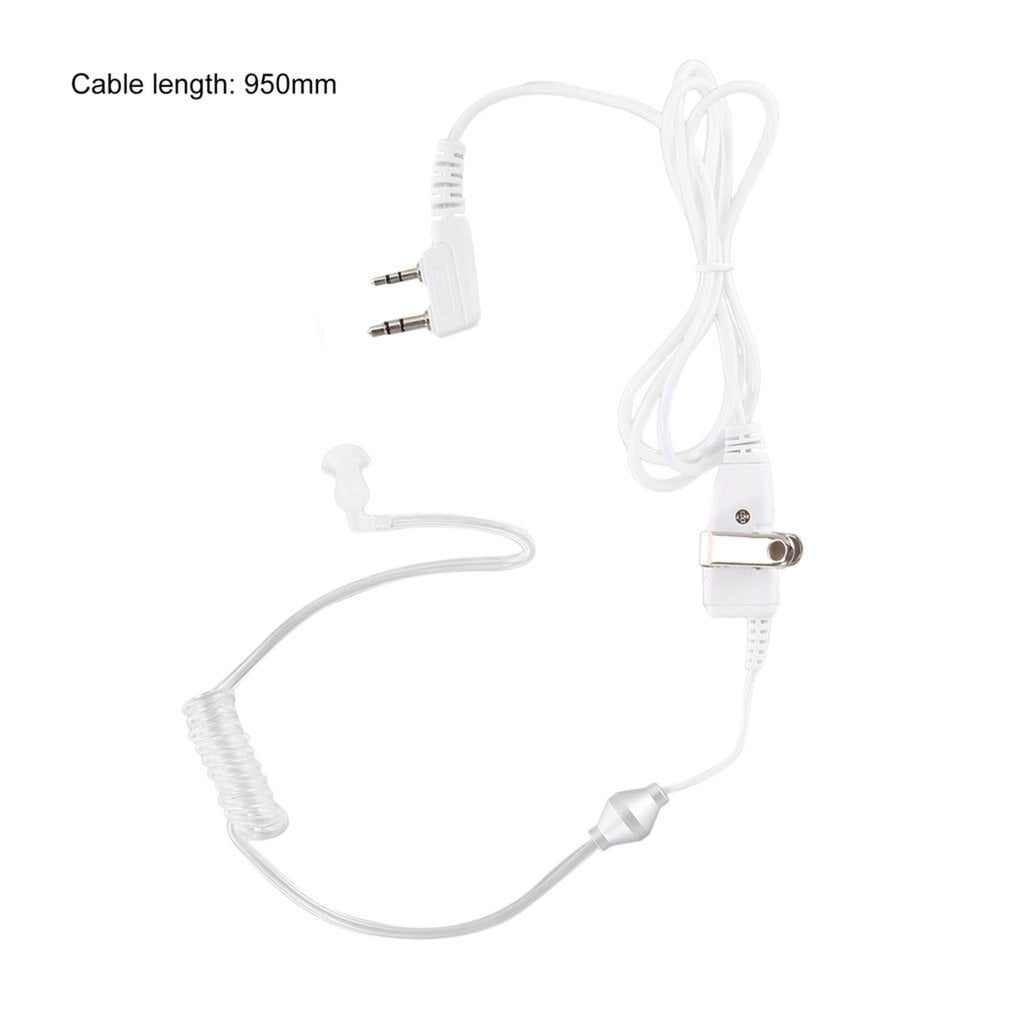 2 Pin PTT Covert Acoustic Tube Earpiece Baofeng Walkie Talkie In-ear Headset Mic