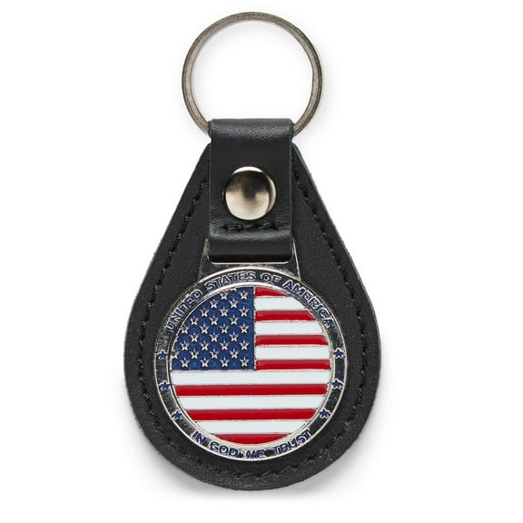 OODA USA Flag Leather Key Chain