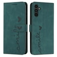 thumbnail image 2 of Feishell for Samsung Galaxy A54 5G Wallet Case,for Women Men,Love Heart Pattern Embossed Plain PU Leather Magnetic Clasp Credit Card Slots Folio Flip Kickstand Phone Cover,Green, 2 of 11