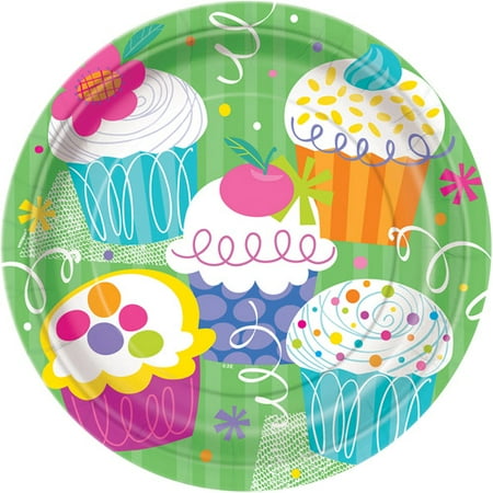9" Cupcake Party Plates, 8ct