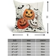 thumbnail image 4 of Halloween Pillow Covers 18x18 Inch Pumpkin Jack-O''-Lanterns Bat Spider Web Cotton Linen Decorative Throw Pillow Case Holiday Cushion Cover Set of 2 for Bedroom Sofa Living Room Couch Chair, 4 of 6