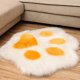 thumbnail image 4 of Imitation Wool Cozy Paw Shaped Carpet Plush Long Hair Rug Living Room Floor Mat Bedroom Bedside Rug, 4 of 6