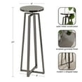thumbnail image 2 of Kate and Laurel Zia Modern Metal Round Drink Table, 9 x 9 x 23, Gray Gunmetal, Contemporary Decorative Circle Pedestal Table for Living Room Display and Storage, 2 of 8