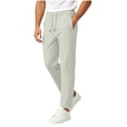 thumbnail image 2 of DayScoop Mens Pants Solid Color Trousers Summer Fashion Zipper Pocket Running Bandage Elastic Waist Sports Full Length Pants Plus Size, 2 of 6