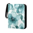 thumbnail image 2 of Game Card Storage Bag Collectible Trading Card Albums The 4-Pocket Card Binder With 50-Page Sleeve Can Hold 400 Game Cards Cartoon Turquoise Flowers Seamless, 2 of 6