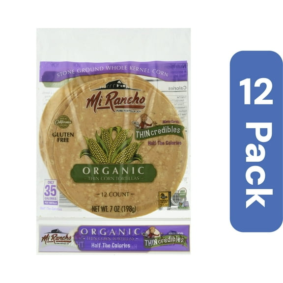 Mi Rancho Organic Thin Corn Tortillas 7 oz (Pack Of 12)