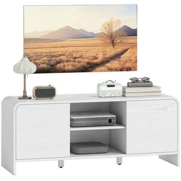 HOMCOM TV Stand for up to 55 Inch TV, Media Console w/ Cabinets, Shelves