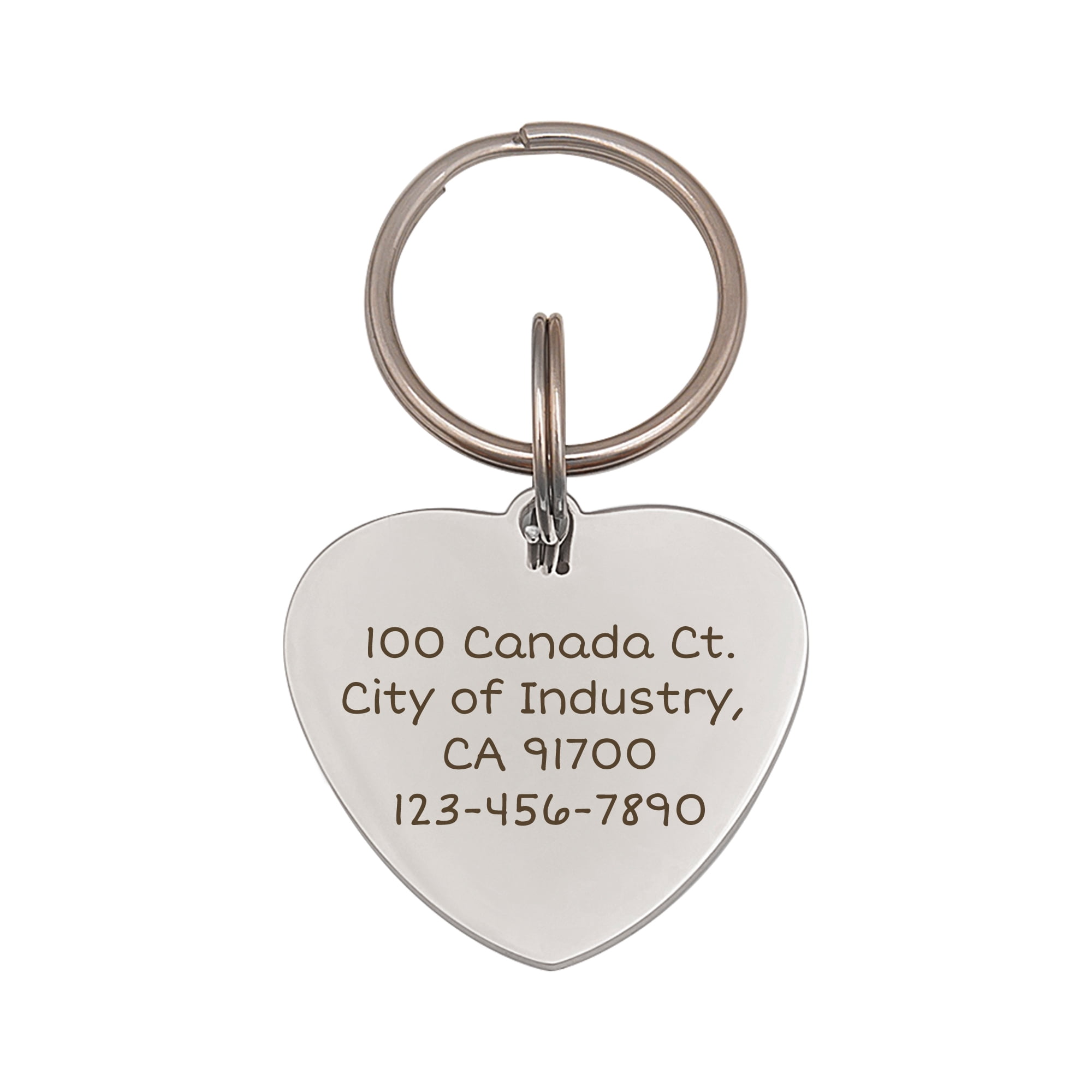 Anavia Stainless Steel Metal Heart Name - Icon Birthday Holiday Christmas Engraved Dog ID Tag, Silver
