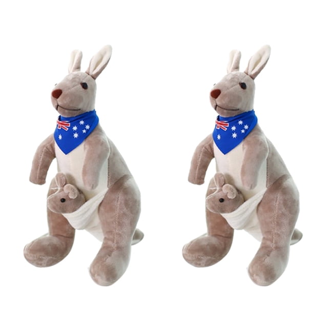 2X Canguro Dulce de Peluche Juguetes de Peluche de Felpa Suave para Bebes Ninos (Azul)