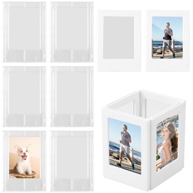 HLONK 12 Pcs Magnetic Fridge Frames DIY Magnetic Photo Frames Reusable Refrigerator Magnet Picture Frames Mini Magnetic Picture Frame for Home Office Traveling Party