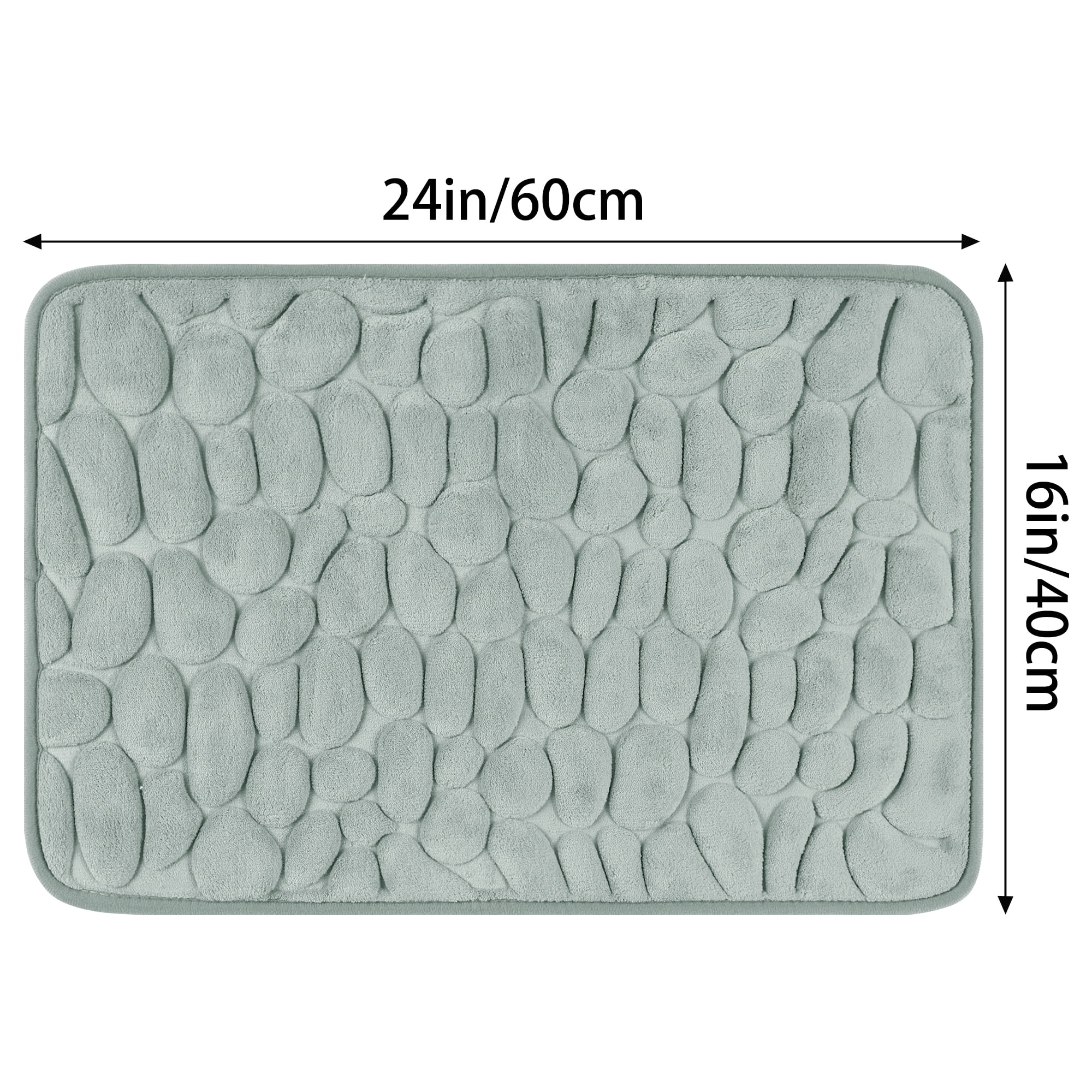 Unique Bargains 2 Pcs Bath Mat Quick Dry Bath Mats Grey 16" x 24"/20" x 32"