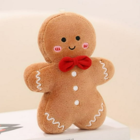 5.9 Inch Plush Gingerbread Man Doll, Plush Hanging Christmas Decoration Gingerbread Man Pillow for Xmas Home Holiday Party Christmas Trees