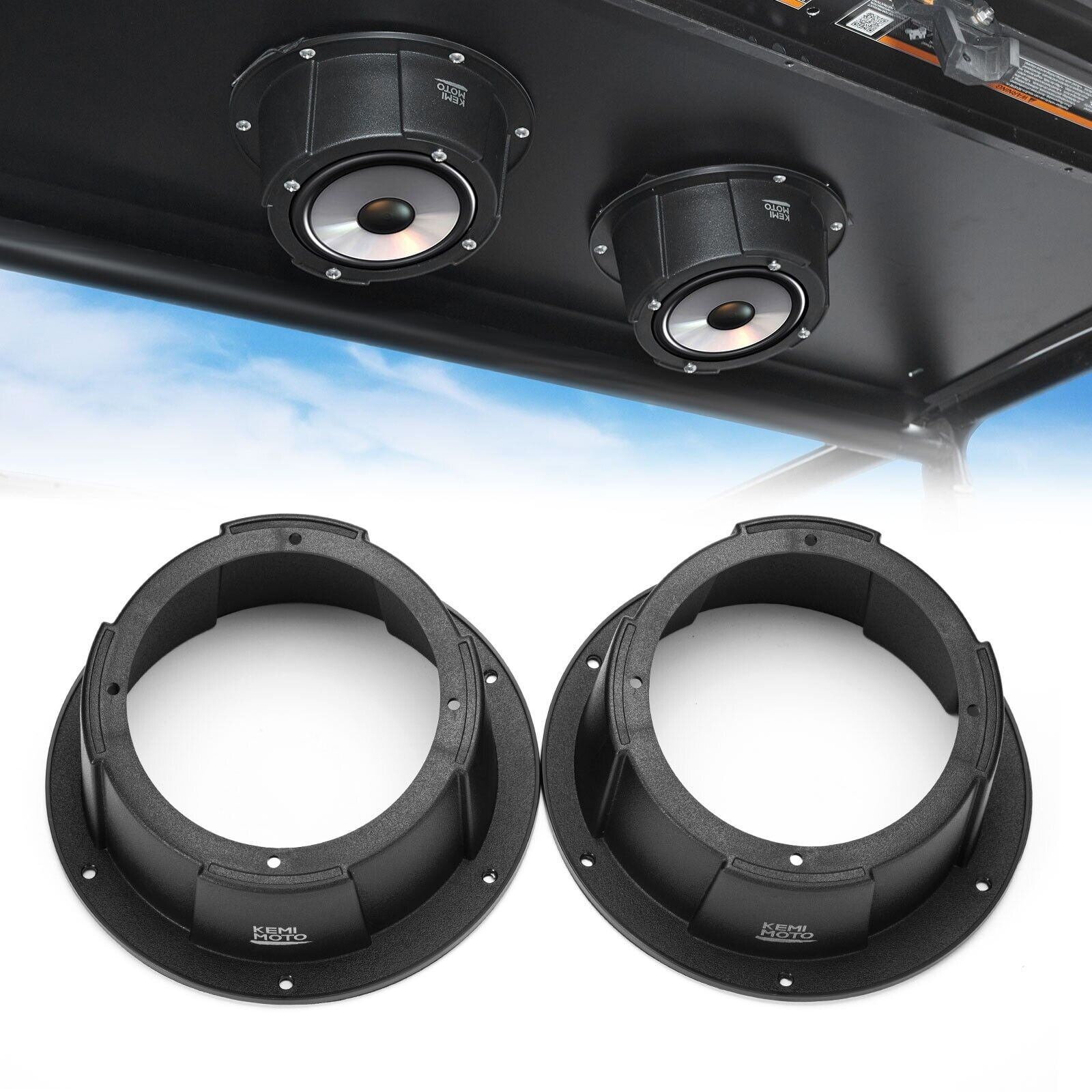 KEMIMOTO 6.5 inch Speaker Pods 6.5" Universal Angled Boxes Enclosure
