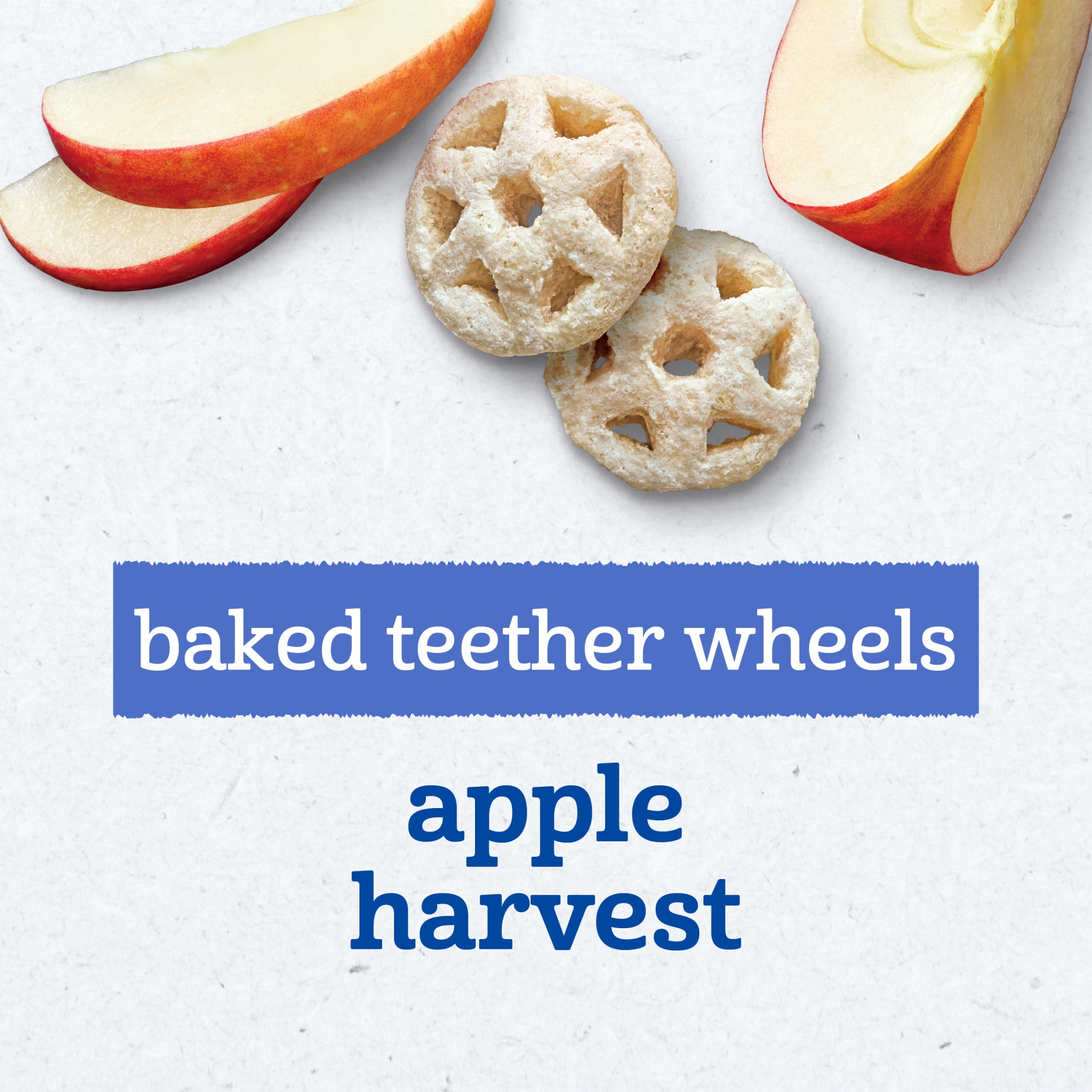 (2 pack) Gerber Snacks for Baby Teether Wheels, Apple Harvest, 1.48 oz Canister