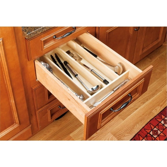 Rev-A-Shelf  Maple Hardwood Cut-to-size Kitchen Utensil Separator/Organizer Drawer Insert