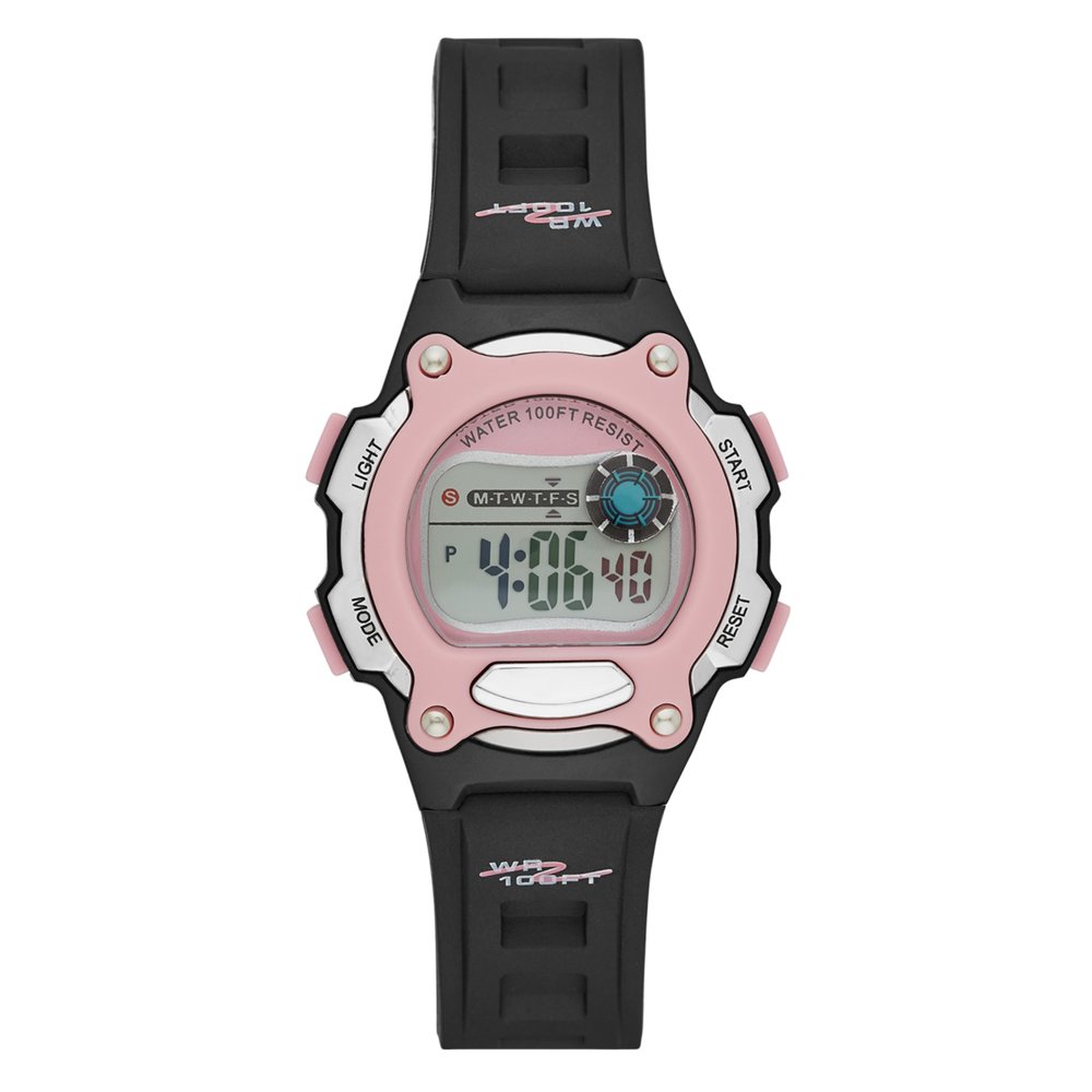 Women's Digital Sport Watch with Pink Accents