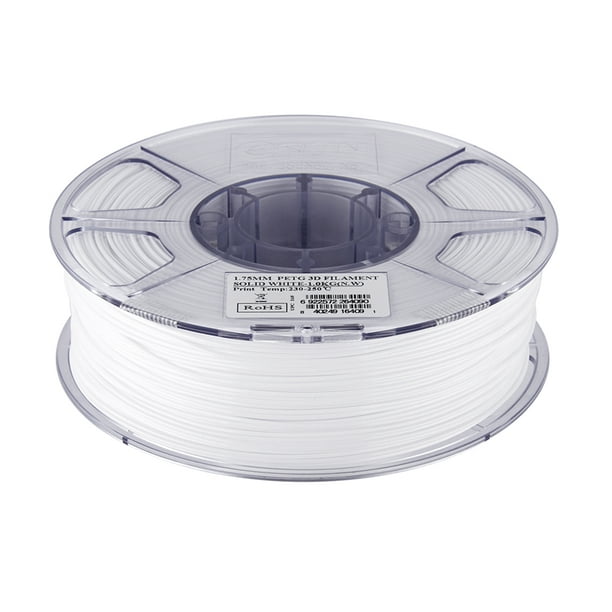 eSUN PETG 1.75mm 3D Printer Filament Printing Consumables Dimensional  Accuracy: +/- 0.05mm 1kg(2.2lb) Spool Material Refills Solid White 