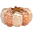 thumbnail image 3 of Fall Harvest Layered Wooden Leaves Pumpkin - 10" - Beige and Orange, 3 of 8