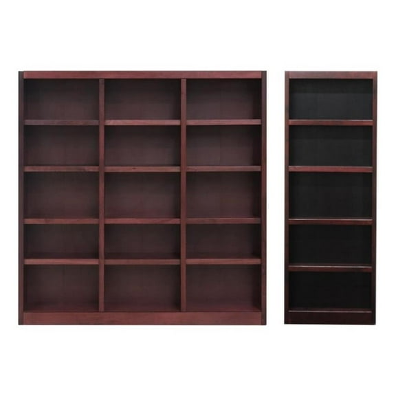 Home Square 2-Piece Set with 72" Tall Triple Wide Bookcase & 72" Tall Bookcase