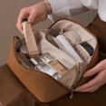 thumbnail image 4 of Bolsa de cosméticos de viaje de gran capacidad para maquillaje, bolsa de maquillaje de cuero, Kit de aseo femenino, estuche de maquillaje, bolsa organizadora de maquillaje, nuevo, 4 of 4