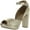 Gold Smooth, variant on Sun + Stone Womens Reeta Faux Leather Stacked Platform Sandals