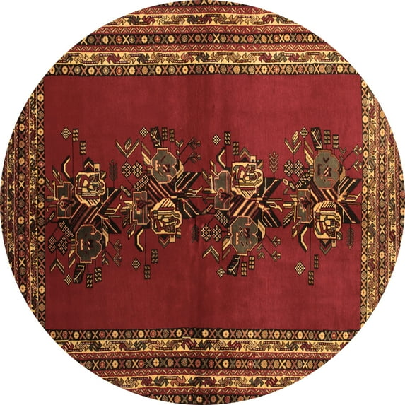 Ahgly Company Indoor Round Persian Brown Traditional Area Rugs, 4' Round