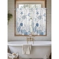 thumbnail image 7 of Kitchen Curtains 54 Inches length, Blue Coastal Window Treatment Curtain Drapes, Summer Beach Turtle Coral Starfish Jellyfish Thermal Insulated Drapes for Basement Hotel RV, 42"x54", 2 Panels, 7 of 7