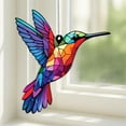 thumbnail image 2 of Hyperi Acrylic Rainbow Hummingbird Collectible Christmas Ornament, Stained Glass Effect Holiday Ornament Gift Exchange, Christmas Suncatcher Decoration, 2 of 9